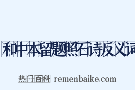 和中本留题照石诗反义词是什么意思的图片